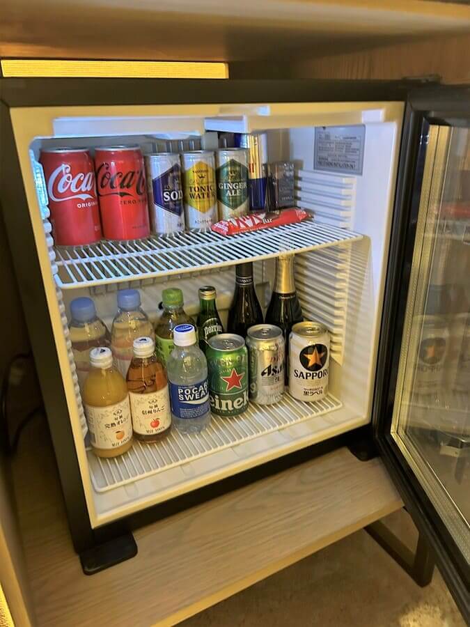 インターコンチネンタル東京の部屋の冷蔵庫